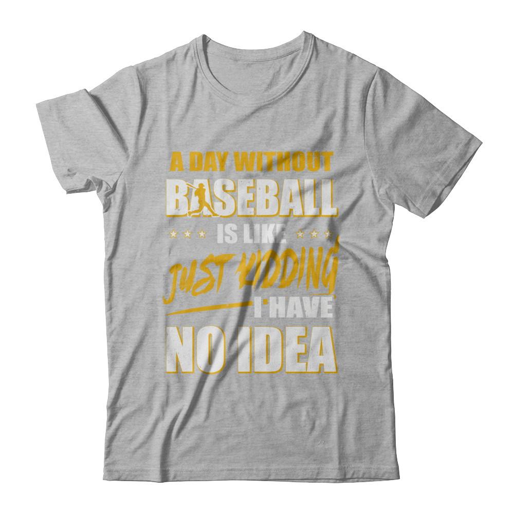 A Day Without Baseball Is Like Just Kidding I Have No Idea-T-Shirt & Hoodie-Premium T-Shirt-Heather Gray