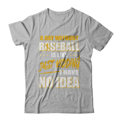 A Day Without Baseball Is Like Just Kidding I Have No Idea-T-Shirt & Hoodie-Premium T-Shirt-Heather Gray