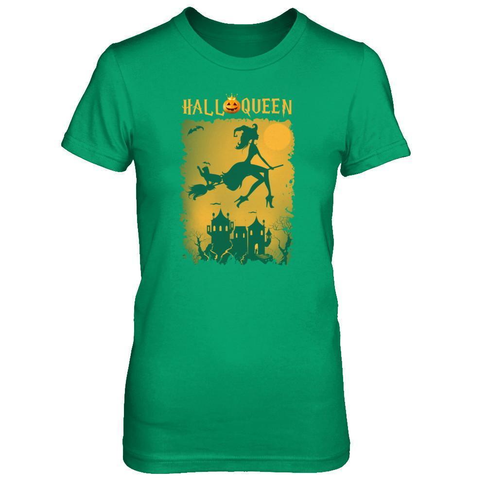Funny Halloween Pumpkin Queen-T-Shirt & Tank Top-Women's T-Shirt-Irish Green