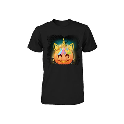 Kids Girls Unicorn Pumpkin Queen Halloween Youth-Youth Shirt-Toddler T-Shirt-Black