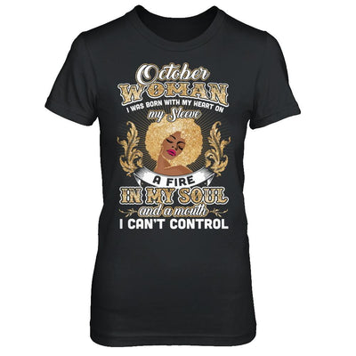 I'm An October Woman Funny Birthday-T-Shirt & Sweatshirt-Women's T-Shirt-Black