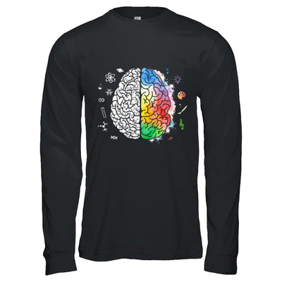 Colorful Brain Chemistry Science And Art-T-Shirt & Hoodie-Long Sleeve T-Shirt-Black
