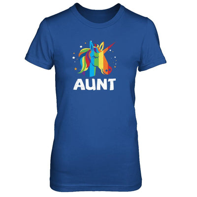 LGBT Pride Lesbian Gay Proud Aunt Unicorn-T-Shirt & Tank Top-Women's T-Shirt-Royal