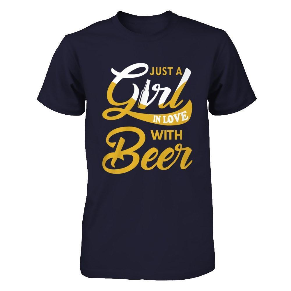 Just A Girl In Love With Beer-T-Shirt & Hoodie-Premium T-Shirt-Midnight Navy