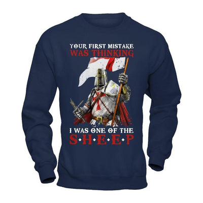 Knight Templar Your First Mistake Was Thinking I Was One Of The Sheep-T-Shirt & Hoodie-Crewneck Sweatshirt-Navy