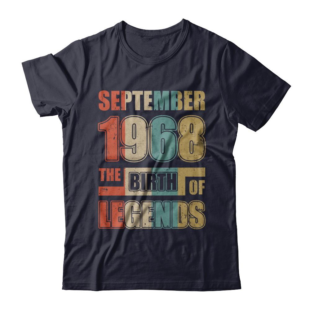 Vintage Retro September 1968 Birth Of Legends 53th Birthday-T-Shirt & Hoodie-Premium T-Shirt-Midnight Navy