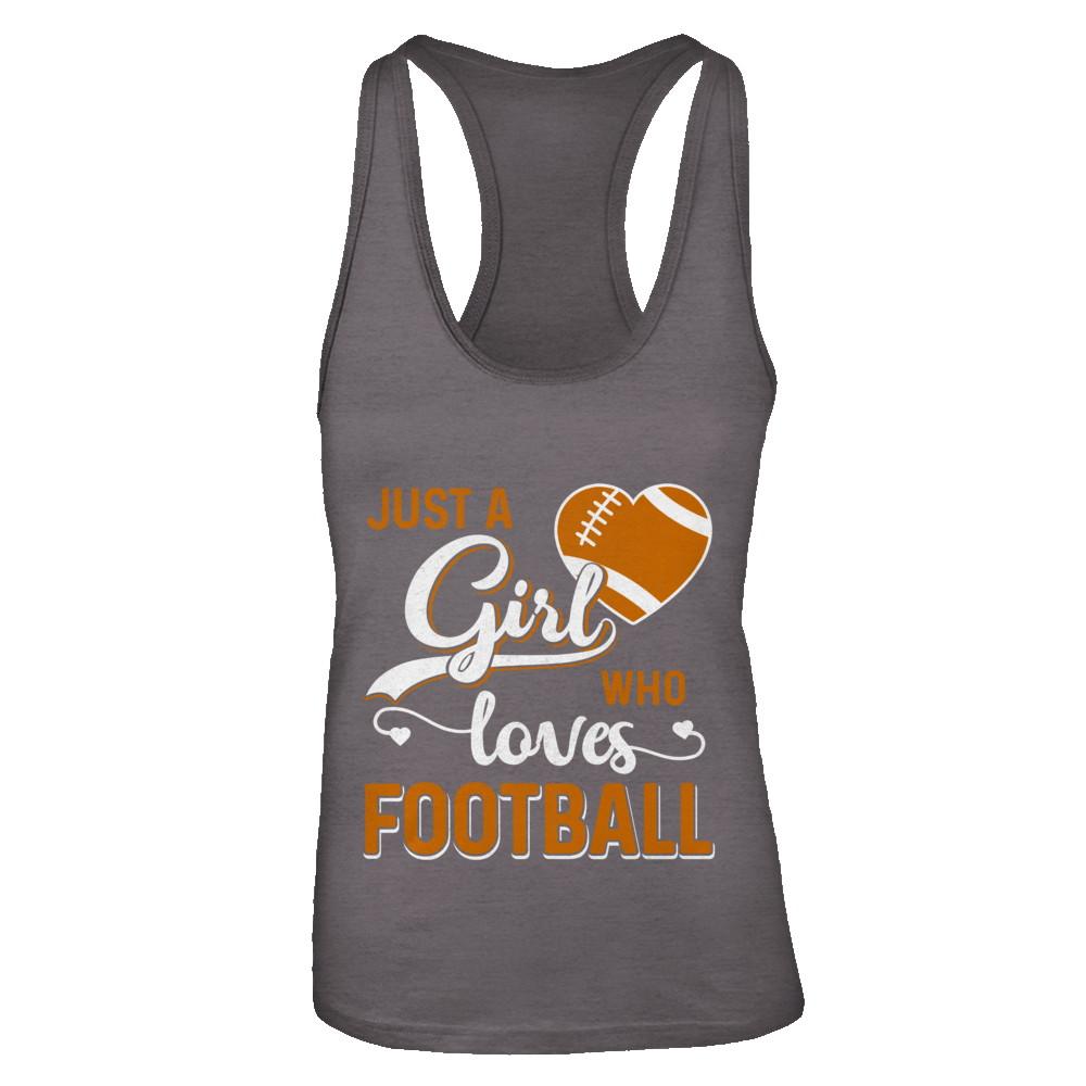 Just A Girl Who Loves Football-T-Shirt & Tank Top-Women's Ideal Racerback Tank-Dark Grey