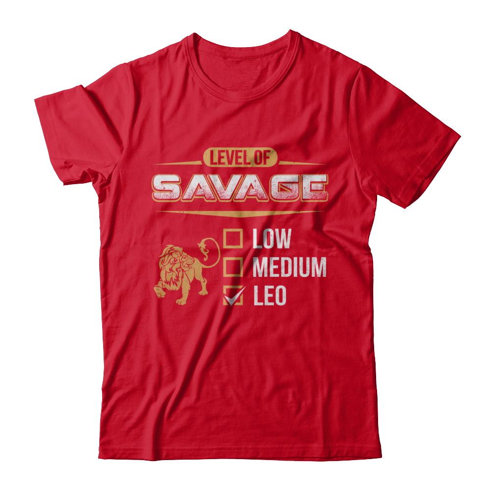 Level Of Savage Leo-T-Shirt & Hoodie-Premium T-Shirt-Red