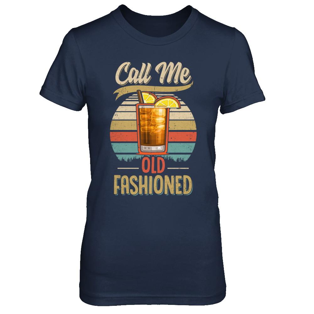 Sunset Vintage Lemon Juice Call Me Old Fashioned-T-Shirt & Hoodie-Women's T-Shirt-Navy