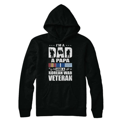 Dad A Papa And A Korean War Veteran Fathers Day-T-Shirt & Hoodie-Pullover Hoodie-Black