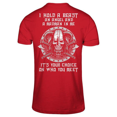 Viking I Hold A Beast An Angel And A Madman In Me-T-Shirt & Hoodie-Classic T-Shirt-Red