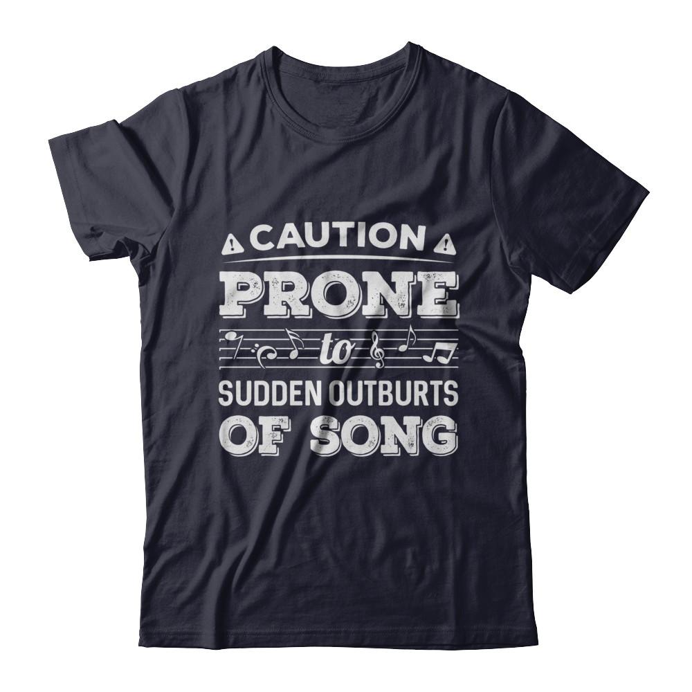 Caution Prone To Sudden Outbursts Of Song Musician-T-Shirt & Hoodie-Premium T-Shirt-Midnight Navy
