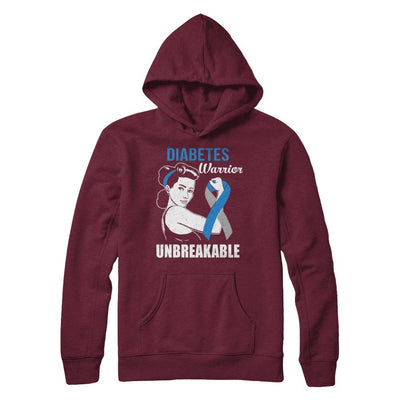Diabetes Warrior Unbreakable Diabetes Awareness-T-Shirt & Hoodie-Pullover Hoodie-Maroon