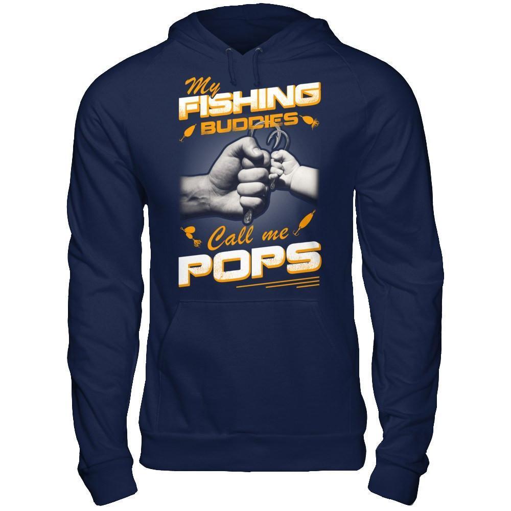 My Fishing Buddies Call Me Pops-T-Shirt & Hoodie-Pullover Hoodie-Navy