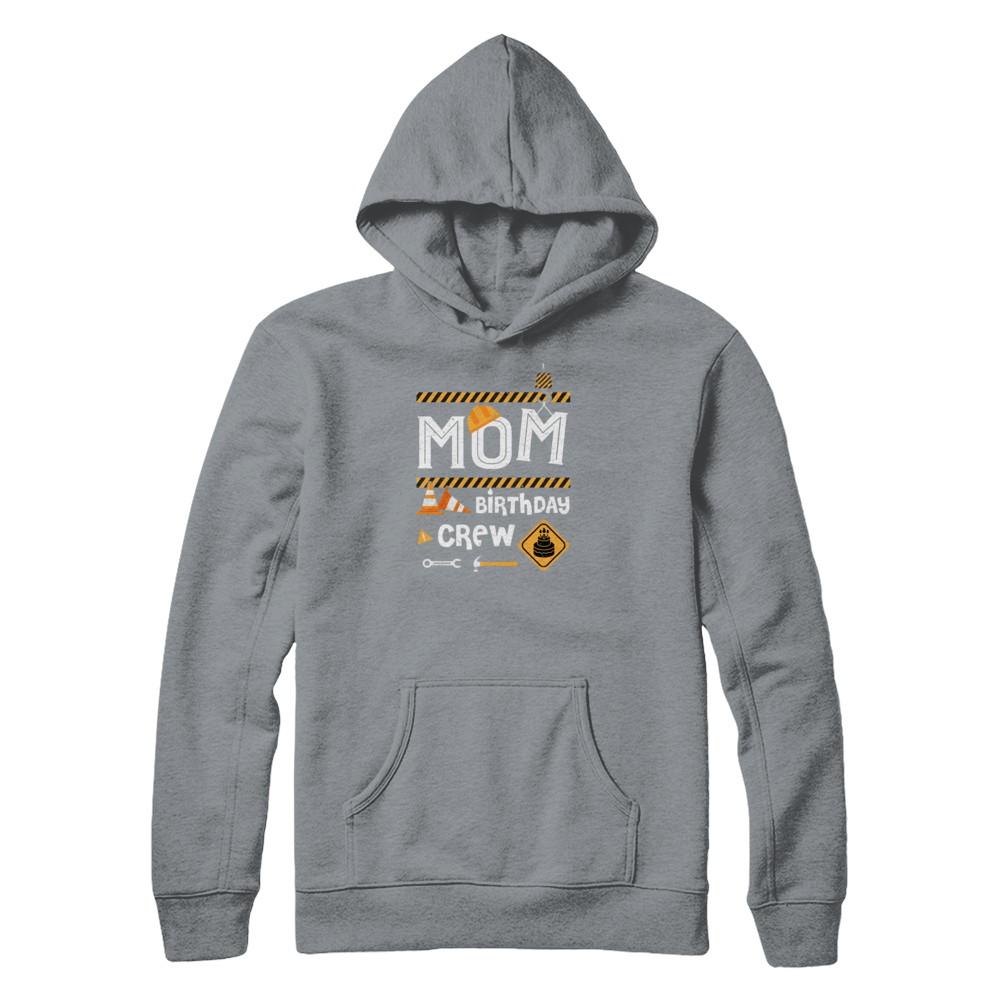 Mom Birthday Crew Construction Birthday Party-T-Shirt & Tank Top-Pullover Hoodie-Light Steel
