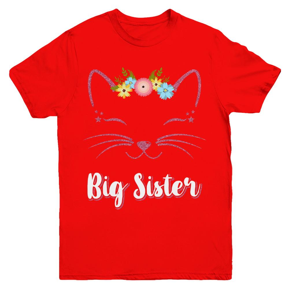 Kitty Cat Big Sister I'm Going To Be A Big Sister Youth-Youth Shirt-Youth T-Shirt-Red