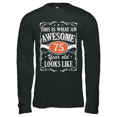 Vintage This Is What An Awesome 75 Year Old 1946 Birthday-T-Shirt & Hoodie-Long Sleeve T-Shirt-Black