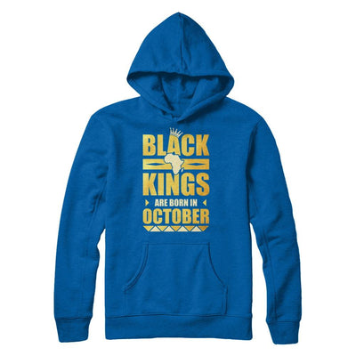 Black Kings Are Born In October Birthday-T-Shirt & Hoodie-Pullover Hoodie-Royal