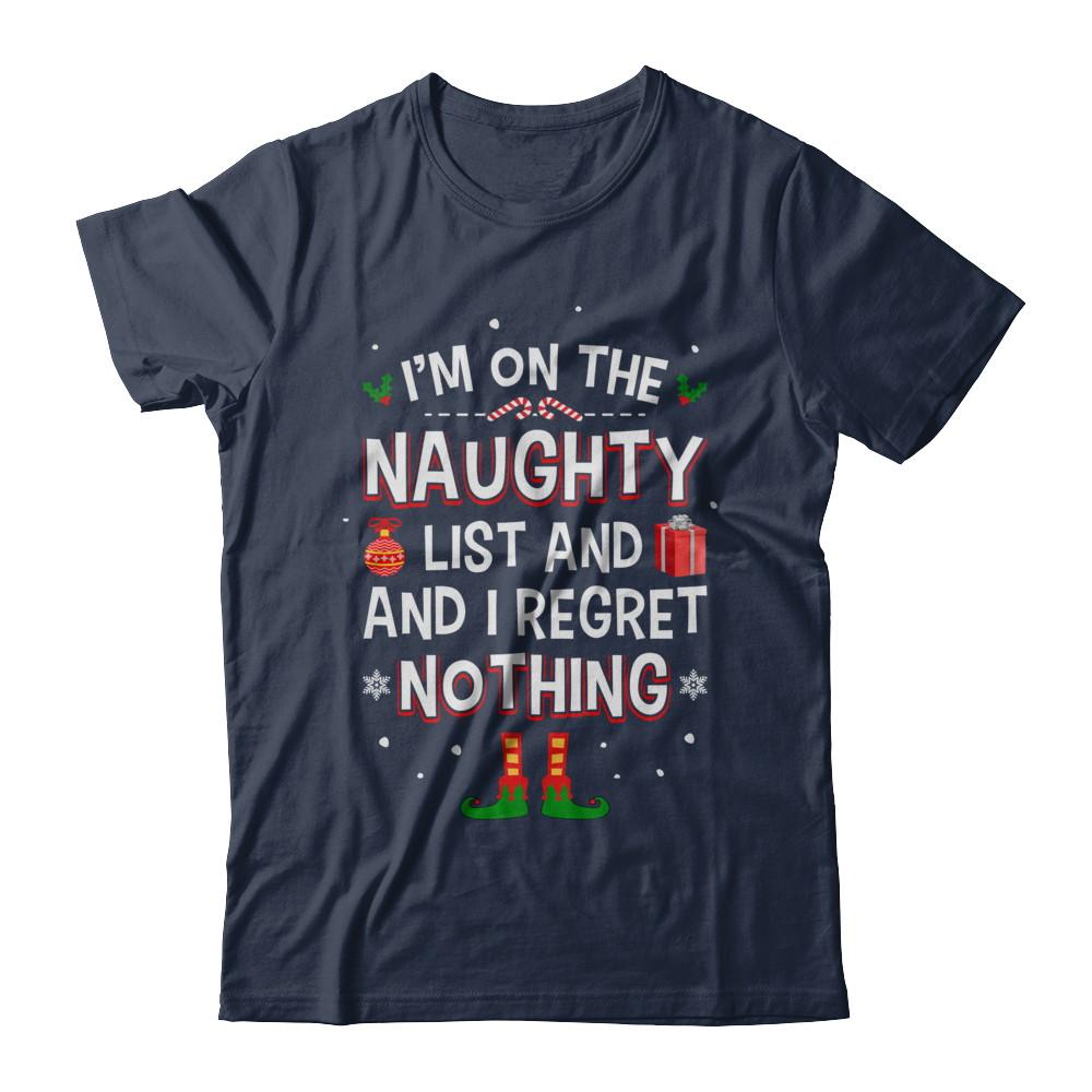 I'm On The Naughty List Funny Christmas-T-Shirt & Hoodie-Classic T-Shirt-Navy