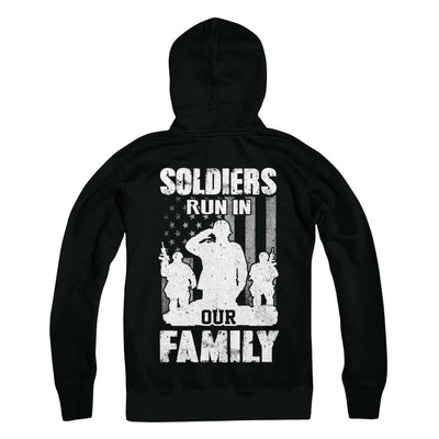 Soldiers Run In Our Family Veteran Dad Son-T-Shirt & Hoodie-Hanes - Heavyweight Pullover Hoodie-Black