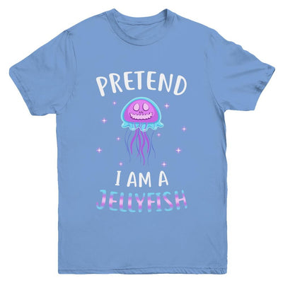 Pretend I'm A Jellyfish Costume Happy Halloween Party Youth-Youth Shirt-Youth T-Shirt-Carolina Blue