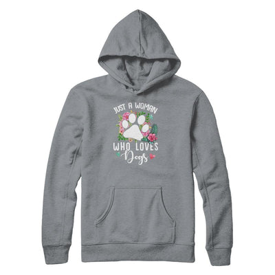 Just A Woman Who Loves Dogs-T-Shirt & Tank Top-Pullover Hoodie-Light Steel