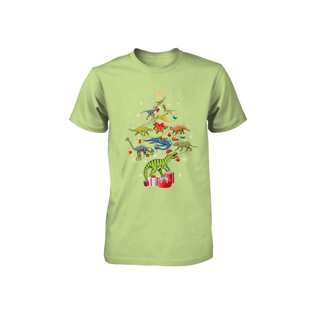 Tree Rex Funny Dinosaur Christmas Tree Kids Gift Youth-Youth Shirt-Toddler T-Shirt-Key Lime