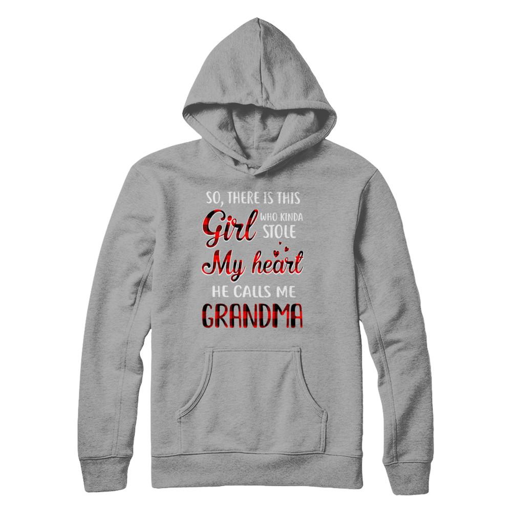 This Girl Who Kinda Stole My Heart He Calls Me Grandma-T-Shirt & Hoodie-Pullover Hoodie-Light Steel