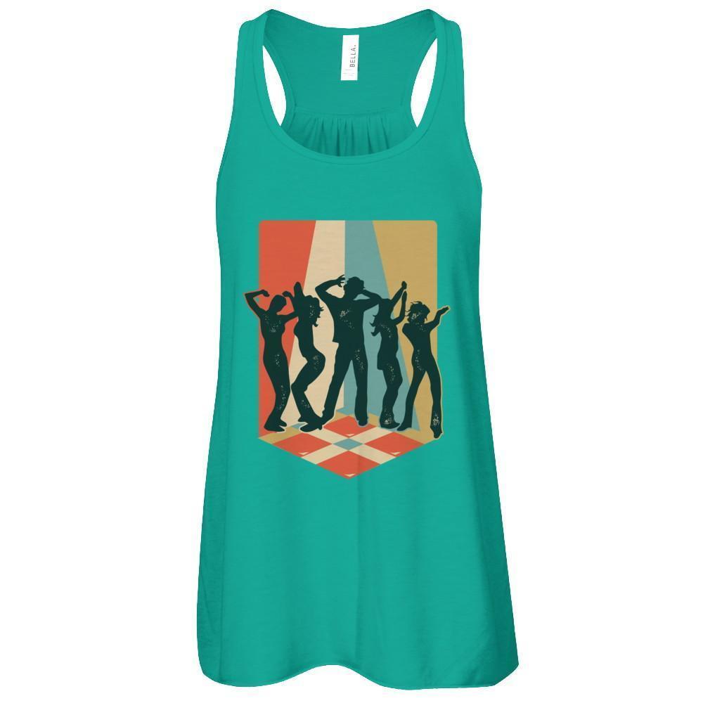 Classic Vintage Retro Style Dance Music-T-Shirt & Tank Top-Women's Flowy Racerback Tank-Kelly