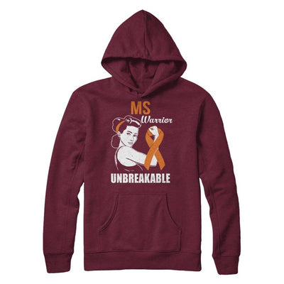 MS Warrior Unbreakable Multiple Sclerosis Awareness-T-Shirt & Hoodie-Pullover Hoodie-Maroon