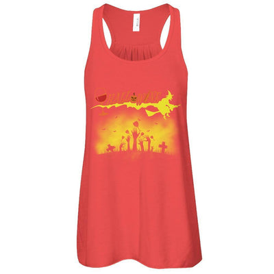Happy Hallowine Funny Halloween Wine Drinkers 2017-T-Shirt & Tank Top-Women's Flowy Racerback Tank-Red