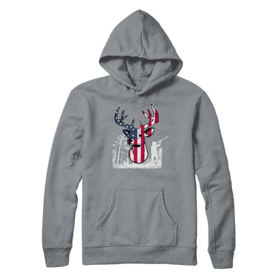 American Flag Hunting Dear Vintage 4Th July Gifts-T-Shirt & Hoodie-Pullover Hoodie-Light Steel