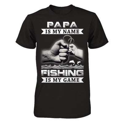 Papa Is My Name Fishing Is My Game-T-Shirt & Hoodie-Classic T-Shirt-Black