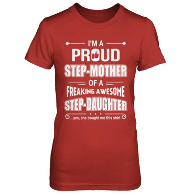 I'm A Proud Step-Mom Of Awesome Step-Daughter Mothers Day-T-Shirt & Hoodie-Women's T-Shirt-Red