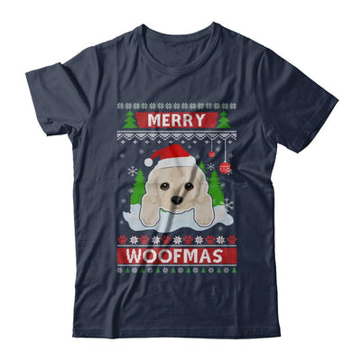 Golden Retriever Merry Woofmas Ugly Christmas Sweater-T-Shirt & Sweatshirt-Classic T-Shirt-Navy