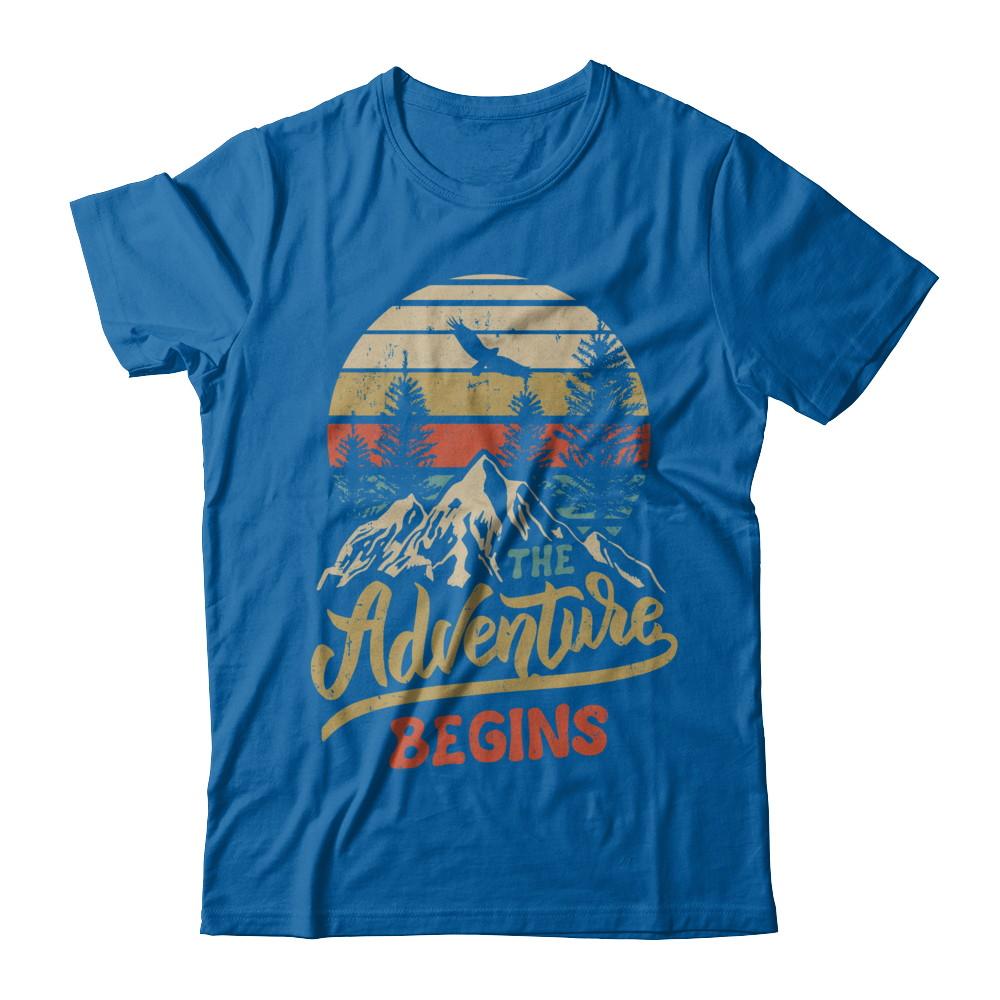 The Adventure Begins Climb The Mountain Vintage-T-Shirt & Hoodie-