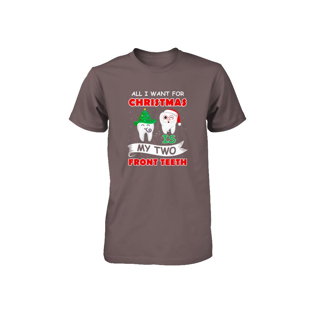 All I Want For Christmas Is My Two Front Teeth Funny Youth-Youth Shirt-Youth T-Shirt-Asphalt