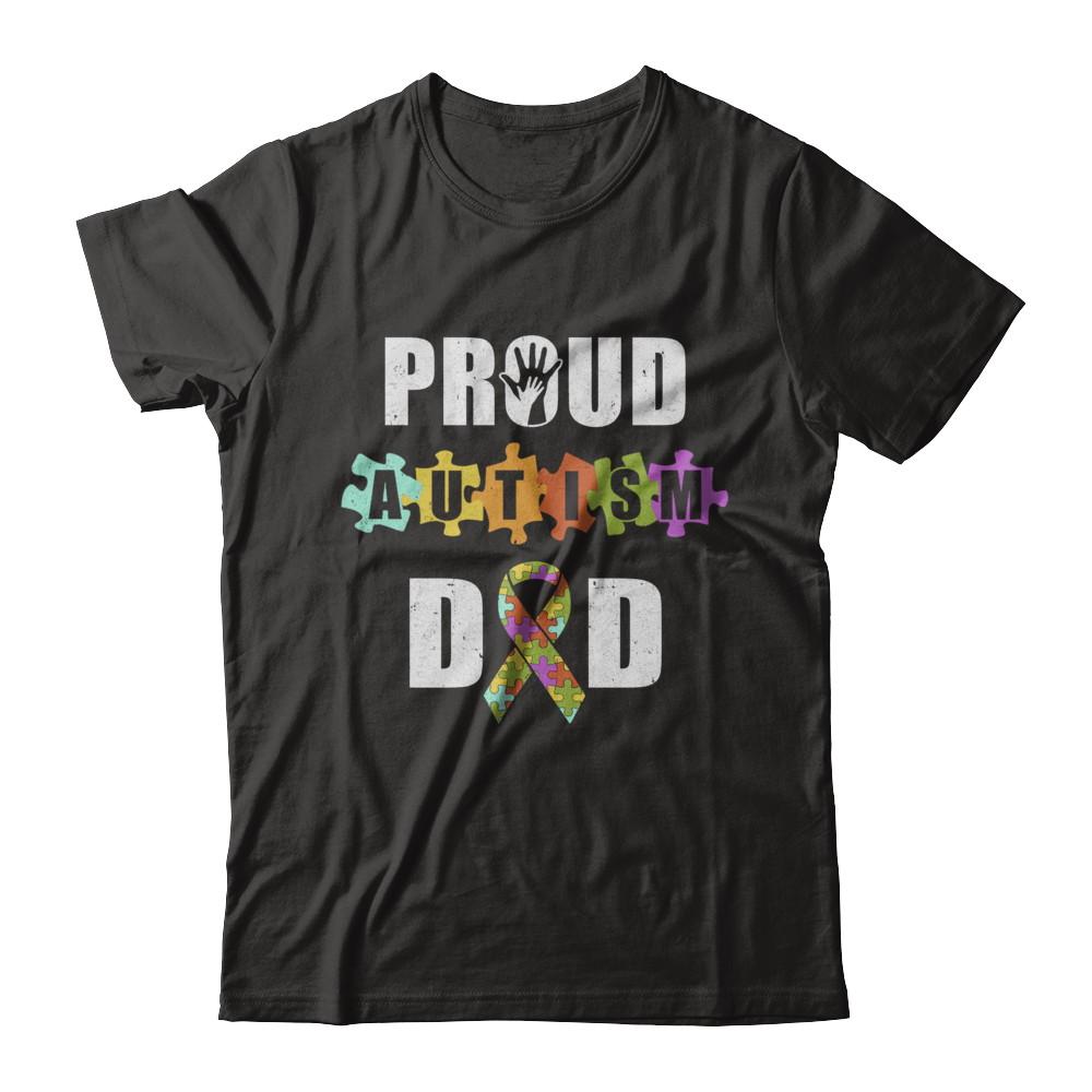Proud Autism Dad Autism Awareness-T-Shirt & Hoodie-Classic T-Shirt-Black