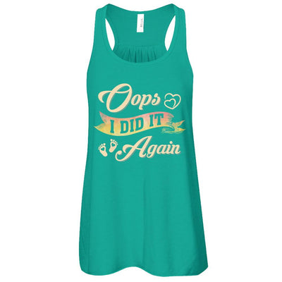 Oops I Did It Again Baby Feet Heart Pregnancy Bump-T-Shirt & Tank Top-Women's Flowy Racerback Tank-Kelly