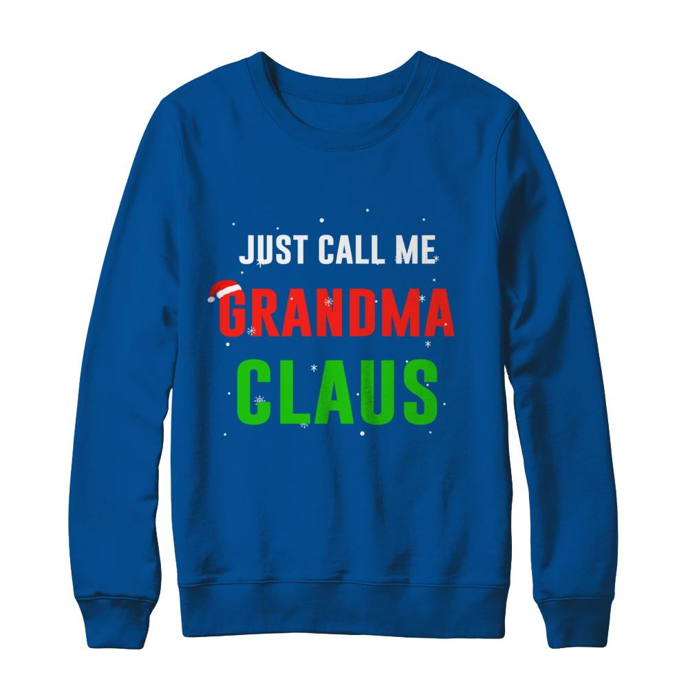 Santa Grandma Claus Matching Family Christmas Pajamas-T-Shirt & Sweatshirt-Crewneck Sweatshirt-Deep Royal