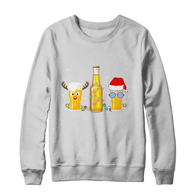 Xmas Merry Christmas Drinking Beer Gift-T-Shirt & Sweatshirt-Crewneck Sweatshirt-White