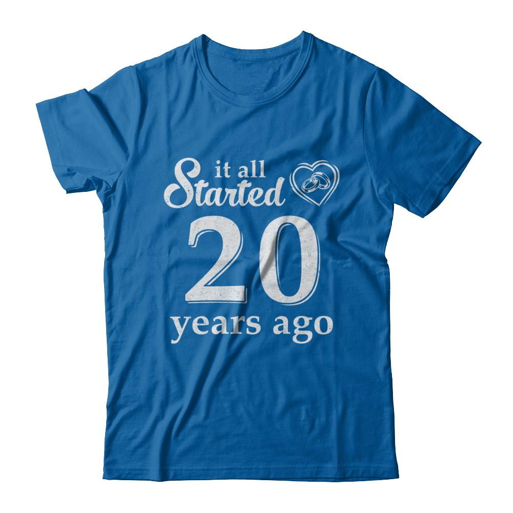20Th Wedding Anniversary Married Couples 2001 Husband Wife-T-Shirt & Hoodie-Classic T-Shirt-Royal