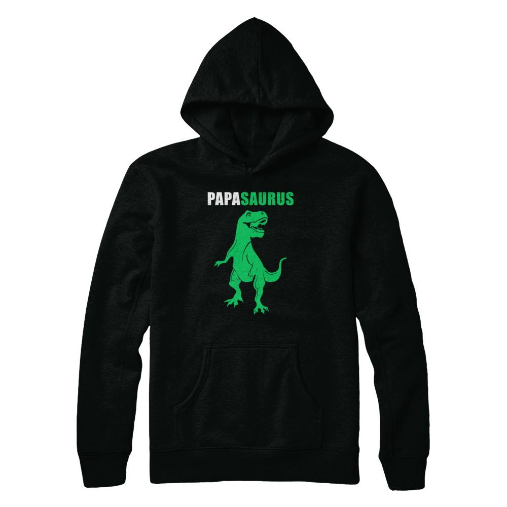 Papasarus Funny Dinosaur First Time Papa Fathers Day-T-Shirt & Hoodie-Hanes - Heavyweight Pullover Hoodie-Black