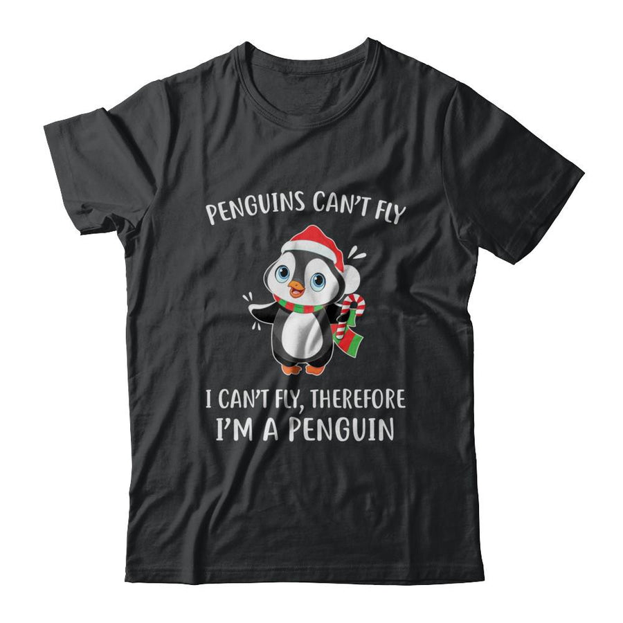 Funny Penguin I Can't Fly Christmas Gift-T-Shirt & Sweatshirt-Classic T-Shirt-Black