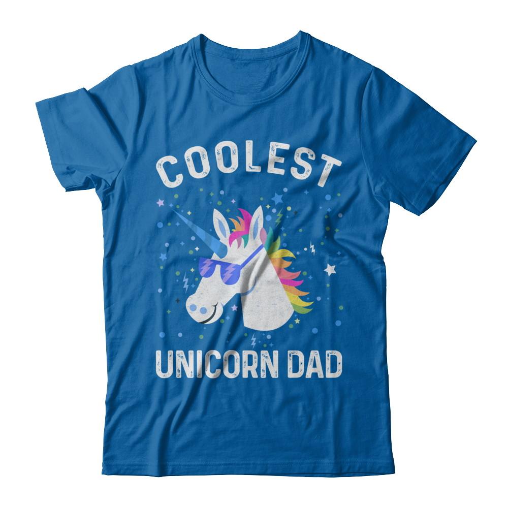 Coolest Unicorn Dad Cute Funny Unicorn Fathers Day-T-Shirt & Hoodie-Classic T-Shirt-Royal