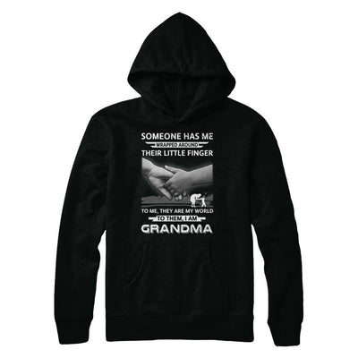 Someone Has Me Wrapped Around Their Little Finger Grandma-T-Shirt & Hoodie-Pullover Hoodie-Black
