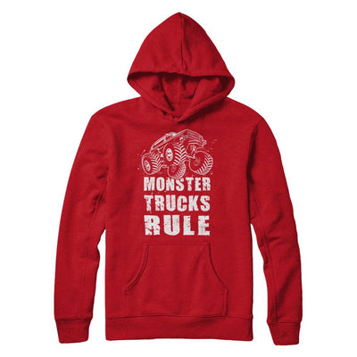 Monster Trucks Rule Mudding-T-Shirt & Hoodie-Pullover Hoodie-Red