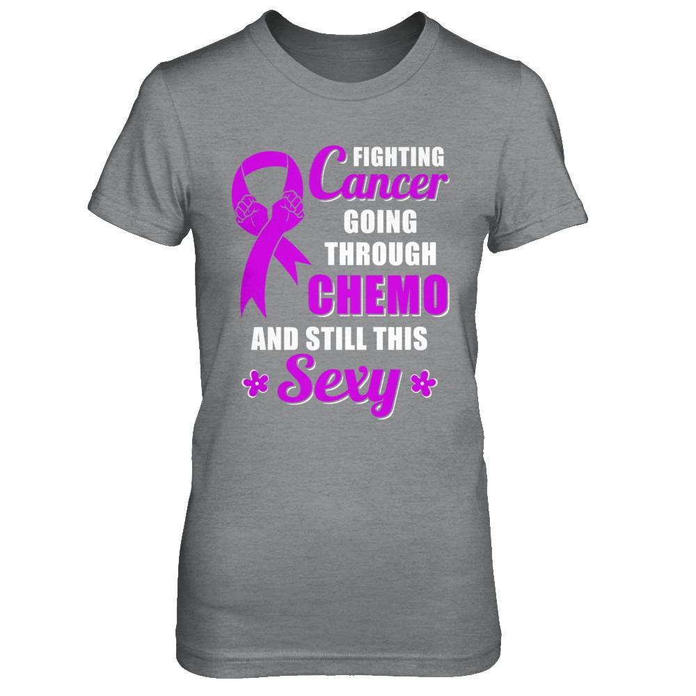 Fighting Cancer Chemo And Still This Sexy Purple Awareness-T-Shirt & Hoodie-Women's T-Shirt-Sport Grey