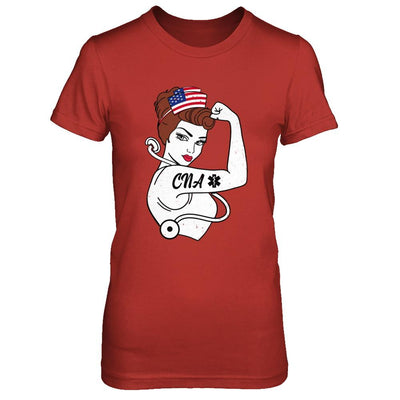 Nursing Strong Woman Cna Strong Nurse 4Th Of July-T-Shirt & Hoodie-Women's T-Shirt-Red