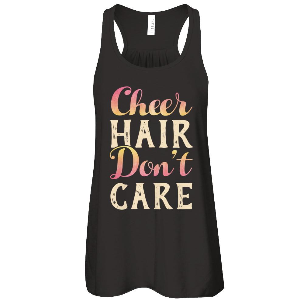 Cheer Hair Don't Care-T-Shirt & Tank Top-Women's Flowy Racerback Tank-Black